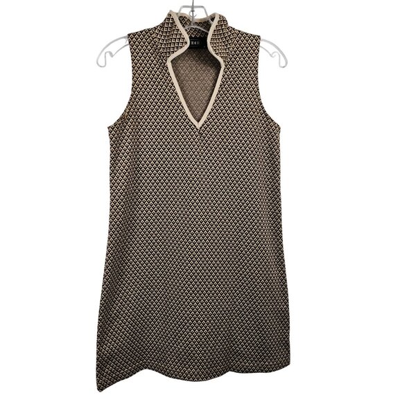 Retro Academia Cottagecore Office Workwear Mini Dress Light Brown Tan Cider M - Picture 1 of 11